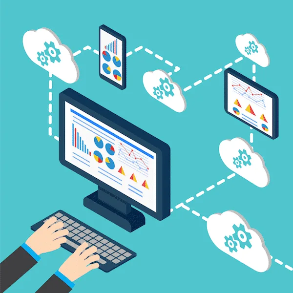 Cloud applications connected across computers and mobile devices