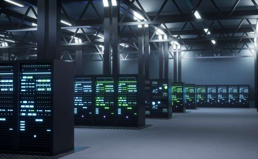 EU data sovereignty in software represented by secure cloud infrastructure in a modern data center